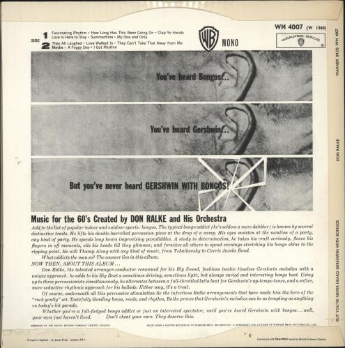Don Ralke But You've Never Heard Gershwin With Bongos vinyl LP album (LP record) UK QT-LPBU696500