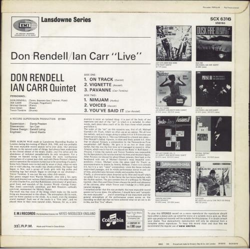 Don Rendell & Ian Carr Live - 2nd vinyl LP album (LP record) UK DLKLPLI795410