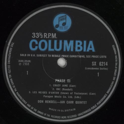 Don Rendell & Ian Carr Phase III vinyl LP album (LP record) UK DLKLPPH866033