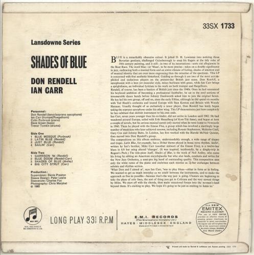 Don Rendell & Ian Carr Shades Of Blue  - Factory Sample - G/VG vinyl LP album (LP record) UK DLKLPSH706870