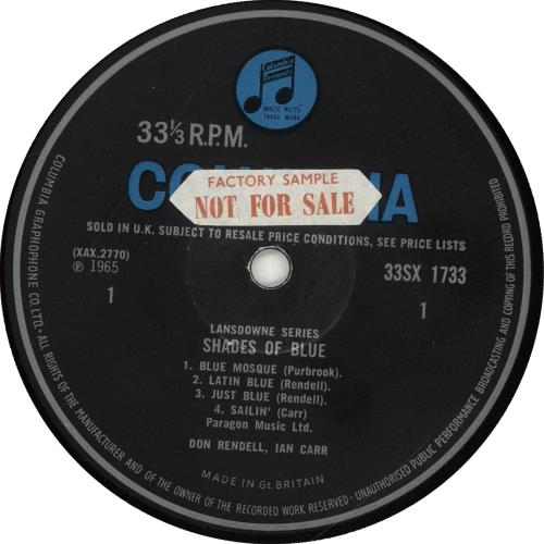 Don Rendell & Ian Carr Shades Of Blue  - Factory Sample - G/VG vinyl LP album (LP record) UK DLKLPSH706870