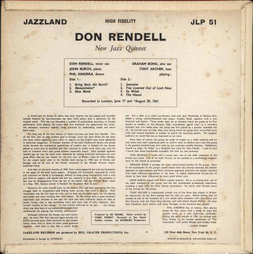 Don Rendell Roarin' vinyl LP album (LP record) UK D2XLPRO675294