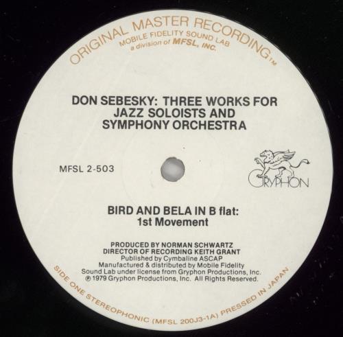 Don Sebesky Three Works For Jazz Soloists & Symphony Orchestra 2-LP vinyl record set (Double LP Album) US DS42LTH500602