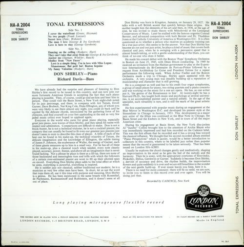 Don Shirley Tonal Expressions vinyl LP album (LP record) UK D4YLPTO529577