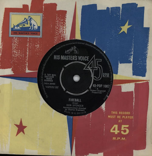 Don Spencer Fireball 7" vinyl single (7 inch record / 45) UK D0C07FI572875