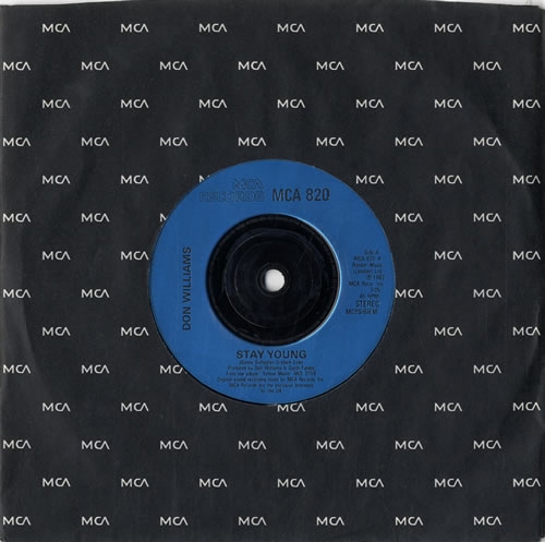 Don Williams Stay Young 7" vinyl single (7 inch record / 45) UK DWM07ST598309