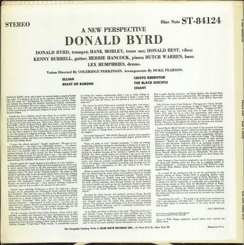 Donald Byrd A New Perspective - NY vinyl LP album (LP record) US DOBLPAN777240