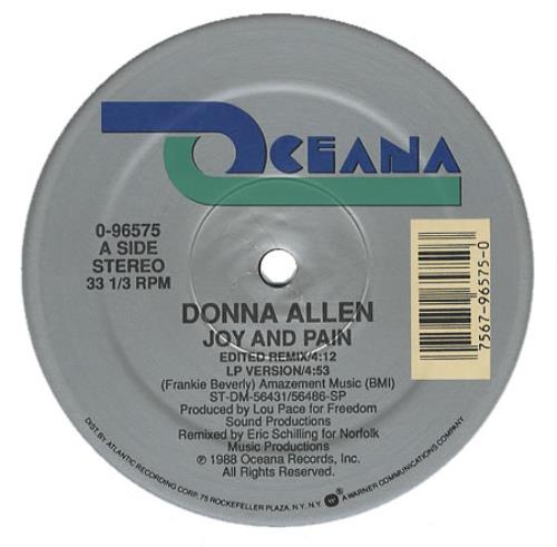 Donna Allen Joy And Pain 12" vinyl single (12 inch record / Maxi-single) US ONN12JO196023