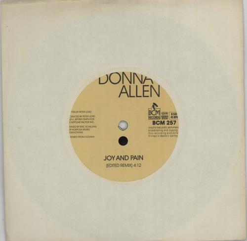 Donna Allen Joy And Pain 7" vinyl single (7 inch record / 45) German ONN07JO675423