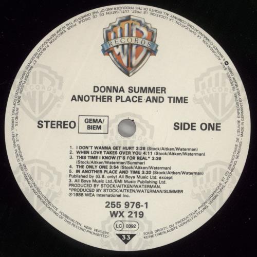 Donna Summer Another Place And Time - shrink vinyl LP album (LP record) UK SUMLPAN875015