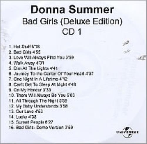 Donna Summer Bad Girls - Deluxe Edition CD-R acetate UK SUMCRBA254690