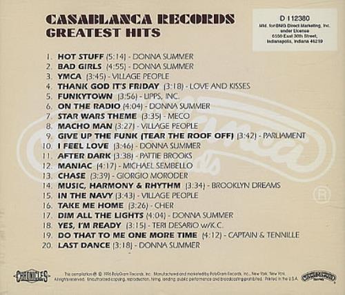 Donna Summer Casablance Records - Greatest Hits CD album (CDLP) US SUMCDCA385272