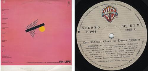 Donna Summer Cats Without Claws vinyl LP album (LP record) Colombian SUMLPCA237605