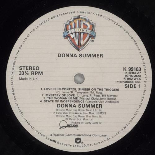 Donna Summer Donna Summer vinyl LP album (LP record) UK SUMLPDO238246