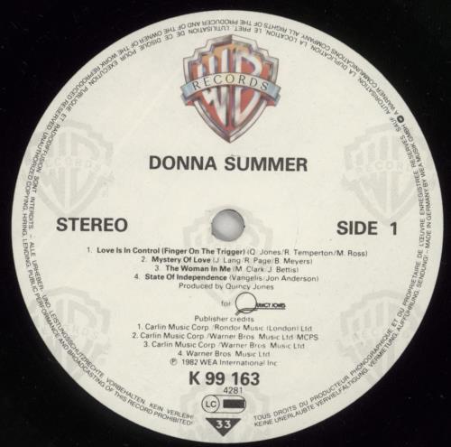 Donna Summer Donna Summer vinyl LP album (LP record) German SUMLPDO417935
