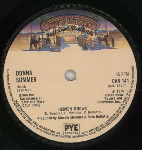 Donna Summer Heaven Knows 7" vinyl single (7 inch record / 45) UK SUM07HE114801