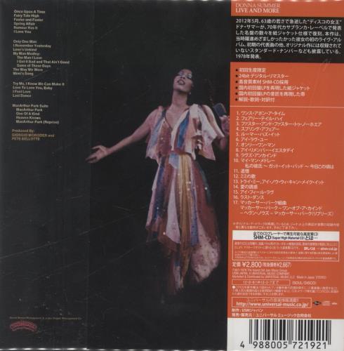 Donna Summer Live And More - SHM-CD SHM CD Japanese SUMHMLI847005