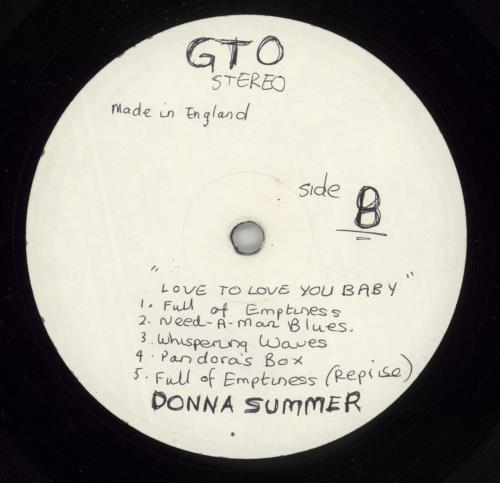 Donna Summer Love To Love You Baby - Test Pressing vinyl LP album (LP record) UK SUMLPLO864128