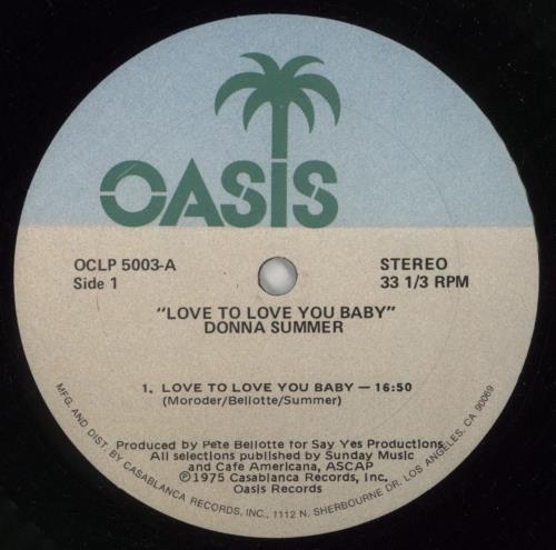 Donna Summer Love To Love You Baby vinyl LP album (LP record) US SUMLPLO665747