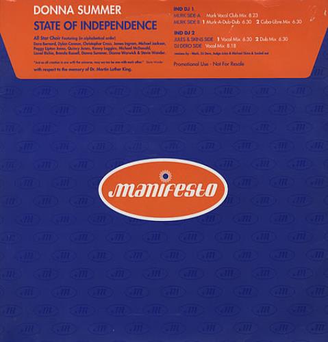 Donna Summer State Of Independence - Double Pack 12" vinyl single (12 inch record / Maxi-single) UK SUM12ST60968