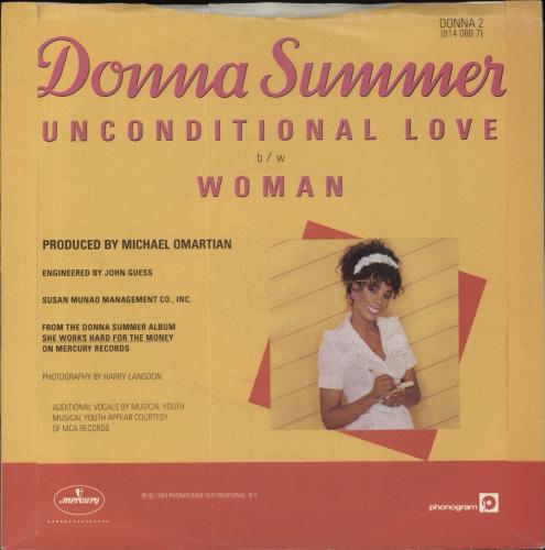 Donna Summer Unconditional Love 7" vinyl single (7 inch record / 45) UK SUM07UN102521