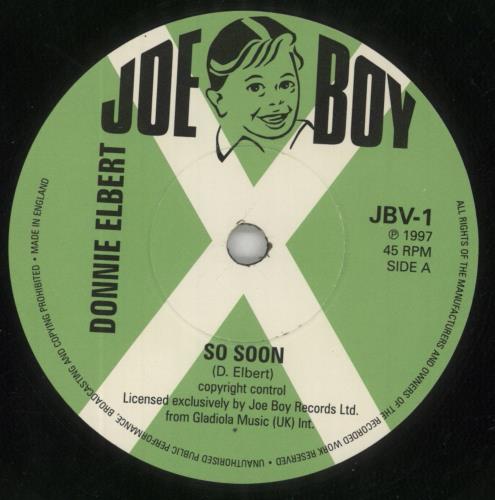 Donnie Elbert So Soon + Picture Sleeve 7" vinyl single (7 inch record / 45) UK 2DE07SO849338