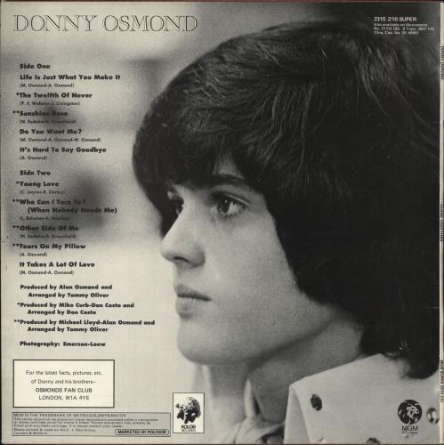 Donny Osmond Alone Together vinyl LP album (LP record) UK DOSLPAL727737