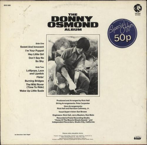 Donny Osmond The Donny Osmond Album vinyl LP album (LP record) UK DOSLPTH392272