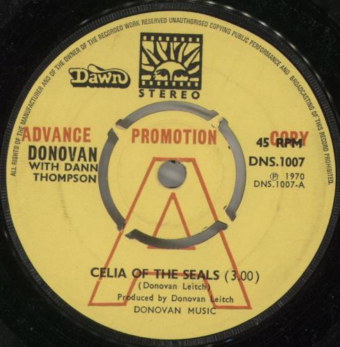 Donovan Celia Of The Seals - 'A' Label Demo 7" vinyl single (7 inch record / 45) UK DOV07CE851802