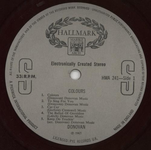 Donovan Colours vinyl LP album (LP record) UK DOVLPCO617480