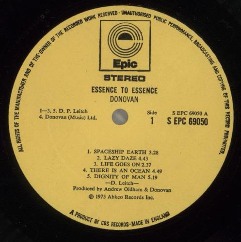 Donovan Essence To Essence vinyl LP album (LP record) UK DOVLPES392269