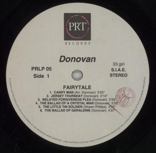 Donovan Fairytale vinyl LP album (LP record) Italian DOVLPFA862517