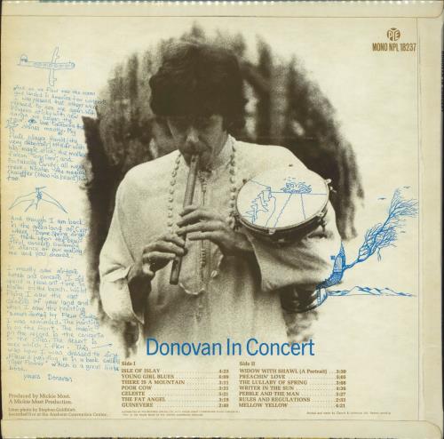 Donovan In Concert - Mono - VG vinyl LP album (LP record) UK DOVLPIN795096