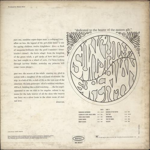 Donovan Sunshine Superman - 1st vinyl LP album (LP record) German DOVLPSU880158