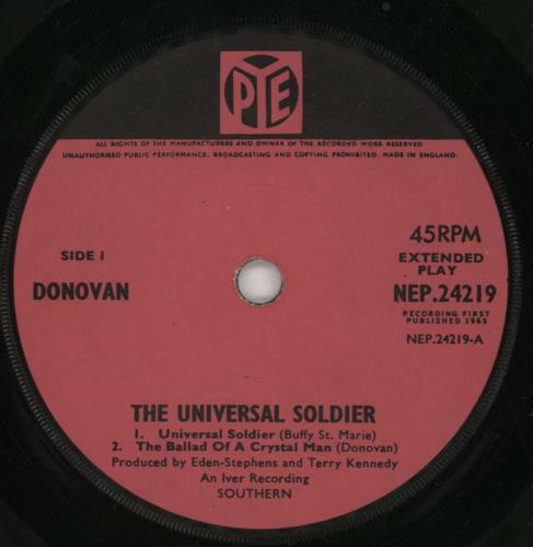 Donovan The Universal Soldier EP - Solid - EX 7" vinyl single (7 inch record / 45) UK DOV07TH677953