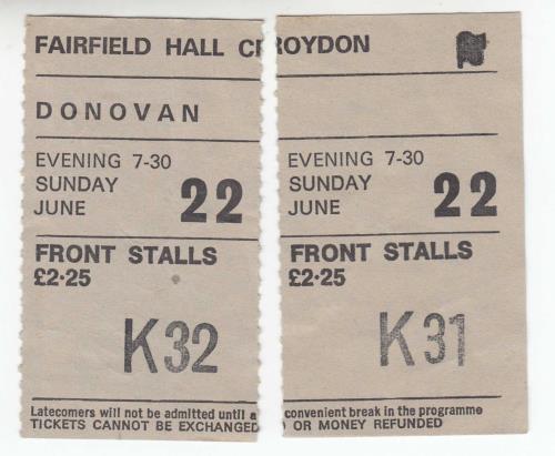 Donovan Tour Programme tour programme UK DOVTRTO691353