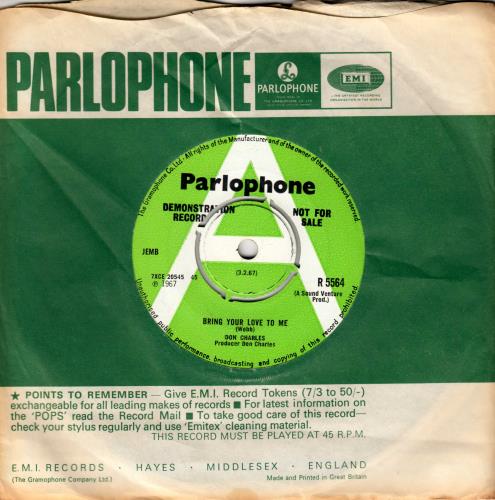 Don Charles Bring Your Love To Me - A Label 7" vinyl single (7 inch record / 45) UK EQ807BR788433