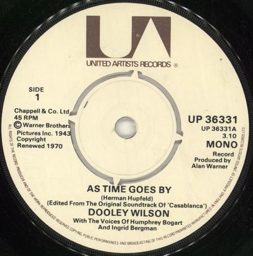 Dooley Wilson As Time Goes By 7" vinyl single (7 inch record / 45) UK D5407AS573726