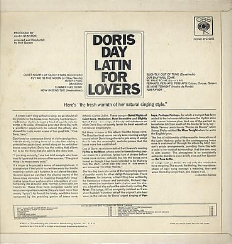 Doris Day Latin For Lovers vinyl LP album (LP record) UK DRDLPLA378804