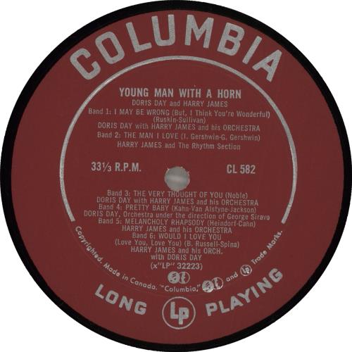 Doris Day Young Man With A Horn vinyl LP album (LP record) Canadian DRDLPYO711931