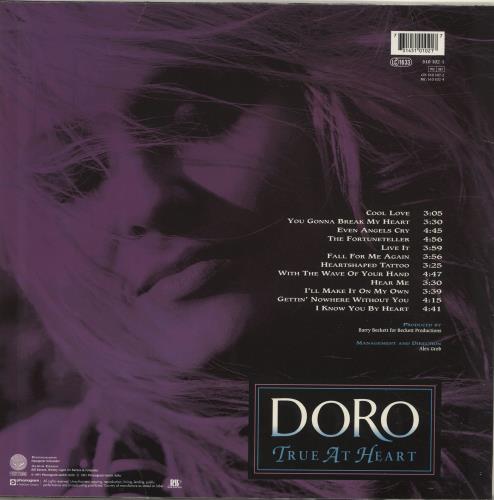 Doro True At Heart - Autographed vinyl LP album (LP record) German D-OLPTR695253