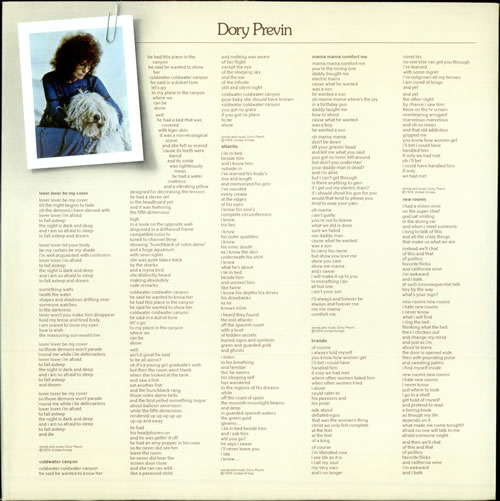 Dory Previn Dory Previn vinyl LP album (LP record) UK DOILPDO509729