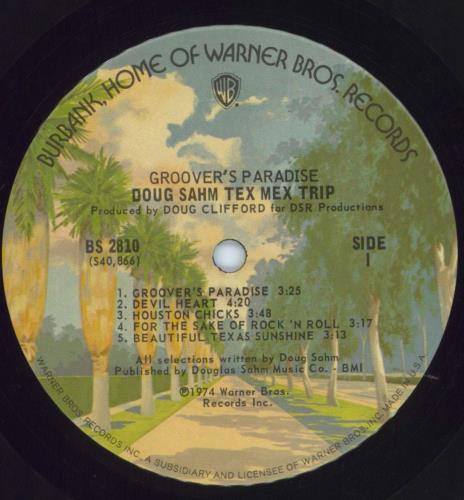 Doug Sahm Groovers Paradise vinyl LP album (LP record) US DSMLPGR801797