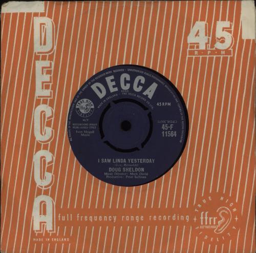 Doug Sheldon I Saw Linda Yesterday 7" vinyl single (7 inch record / 45) UK DSD07IS420954