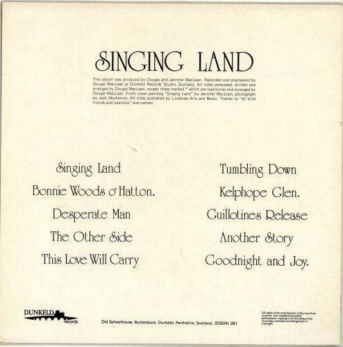 Dougie Maclean Singing Land vinyl LP album (LP record) UK I51LPSI692738