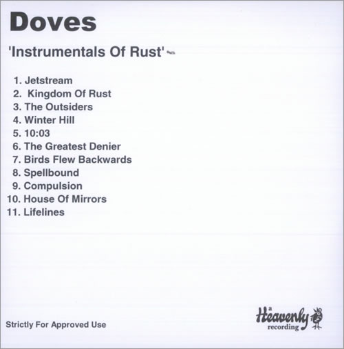 Doves Instrumentals Of Rust CD-R acetate UK VOSCRIN510611