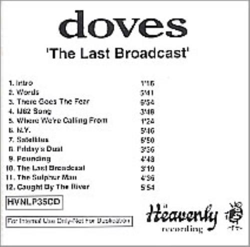 Doves The Last Broadcast CD-R acetate UK VOSCRLA212662