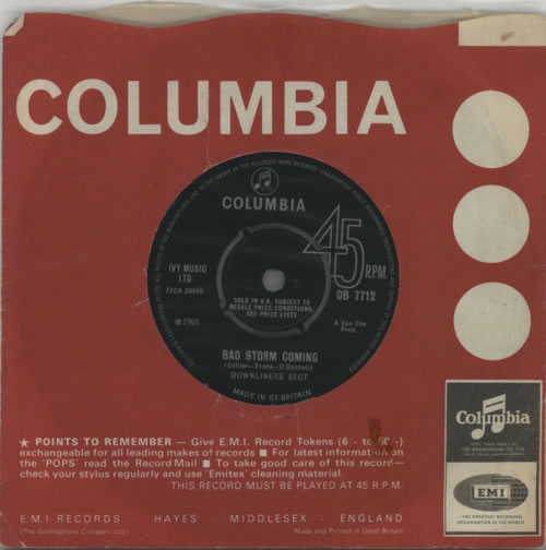 Downliners Sect Big Storm Coming 7" vinyl single (7 inch record / 45) UK DWS07BI610342