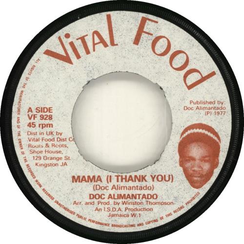 Dr Alimantado Mama (I Thank You) 7" vinyl single (7 inch record / 45) UK D6I07MA704062