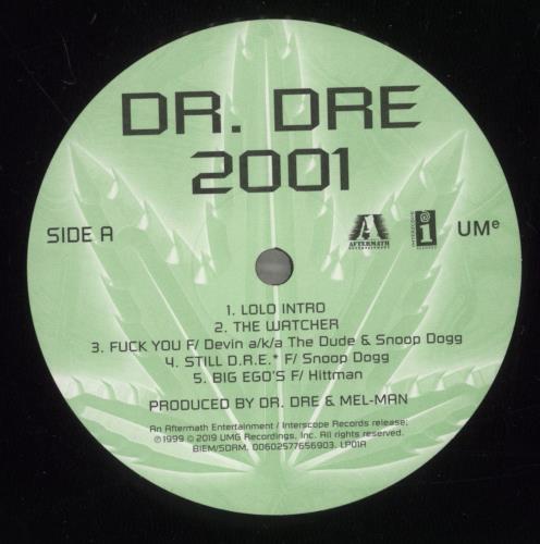 Dr Dre 2001 - 180gm 2-LP vinyl record set (Double LP Album) UK DR.2LGM887686
